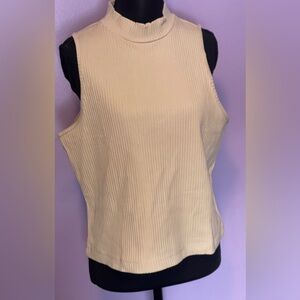 Old Navy Cream Ribbed Tank Top